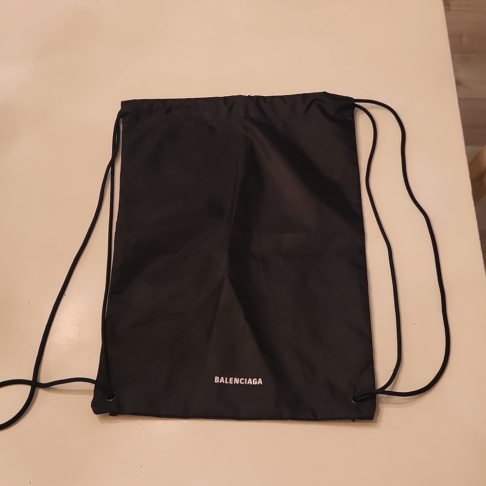 Balenciaga black nylon drawstring backpack - Picture 1 of 5